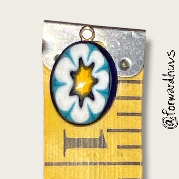 Bundle Sale 3 for $15 | Miniature Glass Pendant – Floral Starburst Design - Picture 6 of 8
